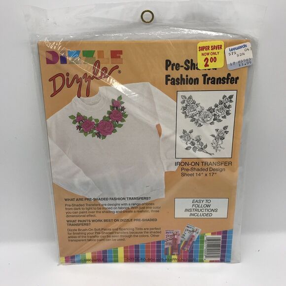 Lot of 4 VTG Iron-On Transfer Pattern 1989 Dizzle Koala Iris Roses Peacock Mask - Picture 4 of 9